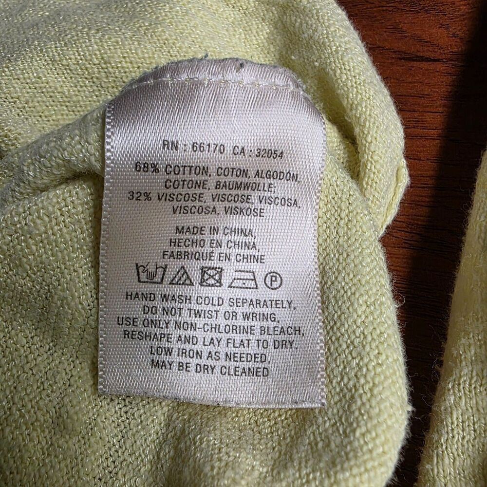Anthropologie Moth Cotton Blend 3/4 Sleeve High-Low Knit Yellow Top Size XS - Picture 7 of 8